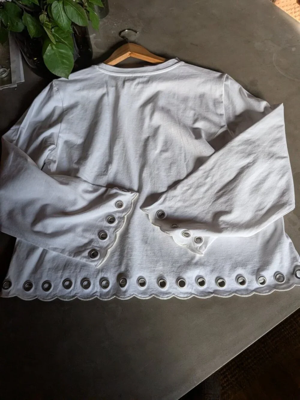 J. Crew Boyfriend jersey relaxed long-sleeve T-shirt with grommets